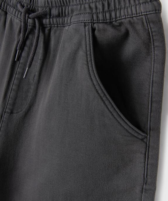 Bermuda skater en coton extensible au coloris unique garçon vue3 - GEMO (JUNIOR) - GEMO
