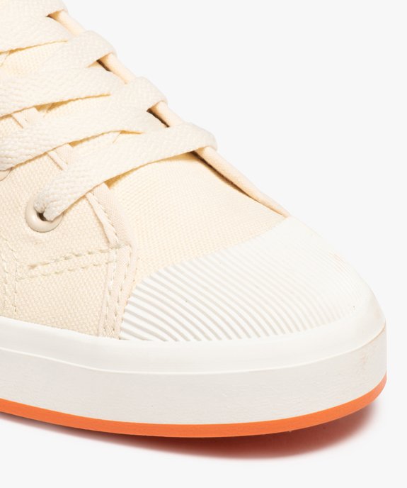 Baskets homme en toile unie à lacets et bout renforcé  vue6 - GEMO 4G HOMME - GEMO