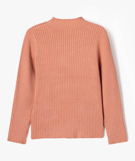 Pull en maille côtelée à col montant fille vue3 - GEMO 4G FILLE - GEMO