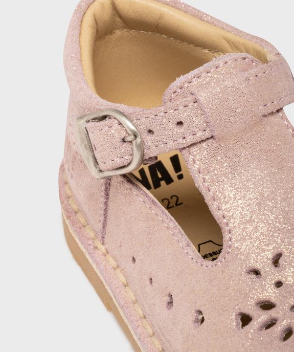 Chaussures babies en cuir pailleté à boucle bébé fille vue6 - NA! - GEMO