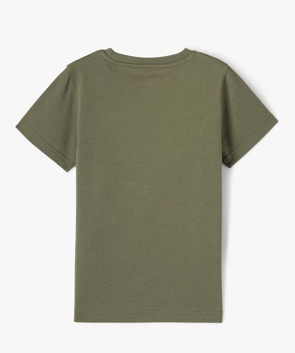 Tee-shirt à manches courtes en coton uni garçon vue3 - GEMO (ENFANT) - GEMO