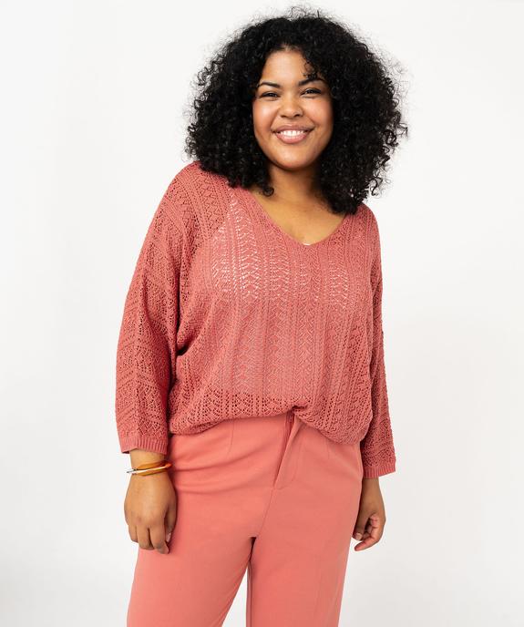 Pull ajouré en maille scintillante femme grande taille vue1 - GEMO (G TAILLE) - GEMO