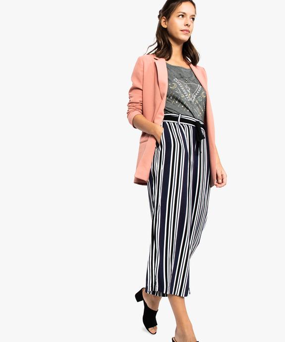 Veste femme en crêpe lourd fluide et au porter ouvert vue5 - FOLLOW ME - GEMO