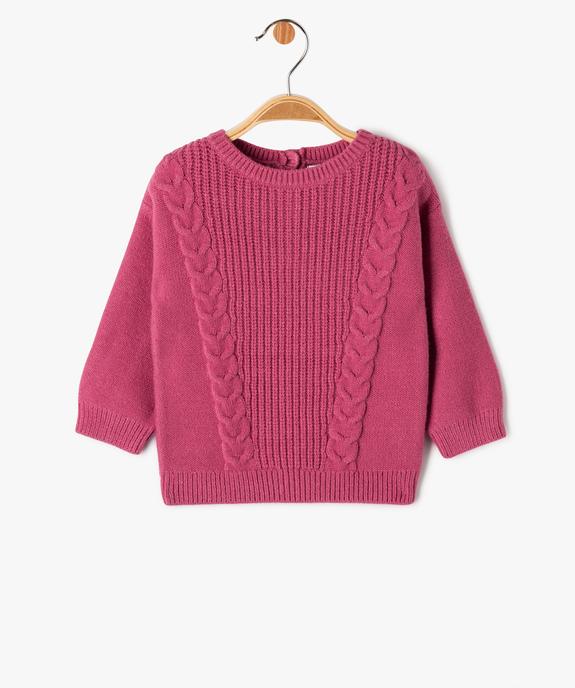Pull bébé fille tout doux en maille fantaisie vue1 - GEMO(BEBE DEBT) - GEMO