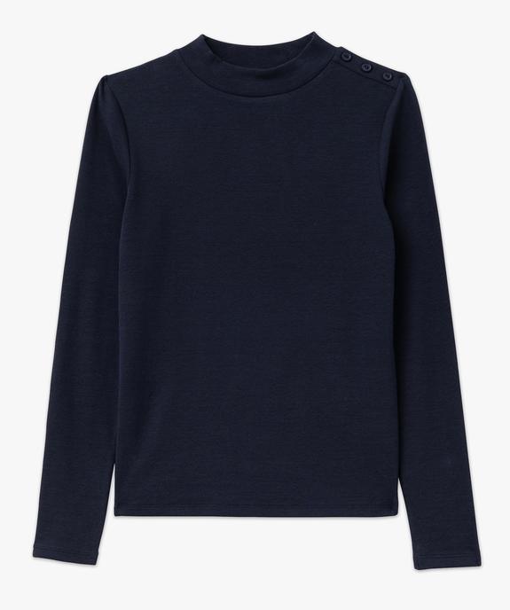 Tee-shirt à manches longues à col montant femme vue4 - GEMO 4G FEMME - GEMO