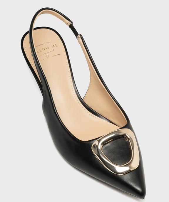 Escarpins slingback à bout pointu et talon fin femme - Follow Me vue5 - FOLLOW ME - GEMO