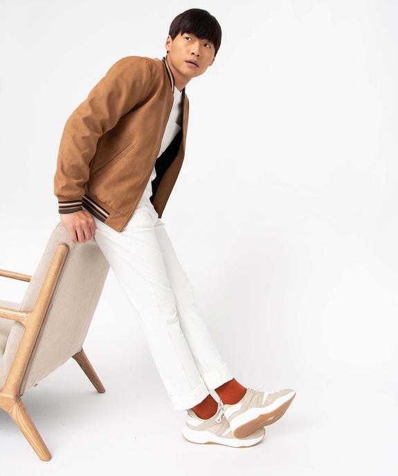 Pantalon chino en coton stretch coupe Slim homme vue5 - GEMO 4G HOMME - GEMO