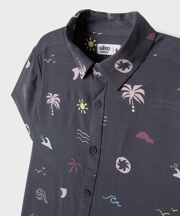 Chemise manches courtes à motifs estivaux garçon vue3 - GEMO 4G GARCON - GEMO