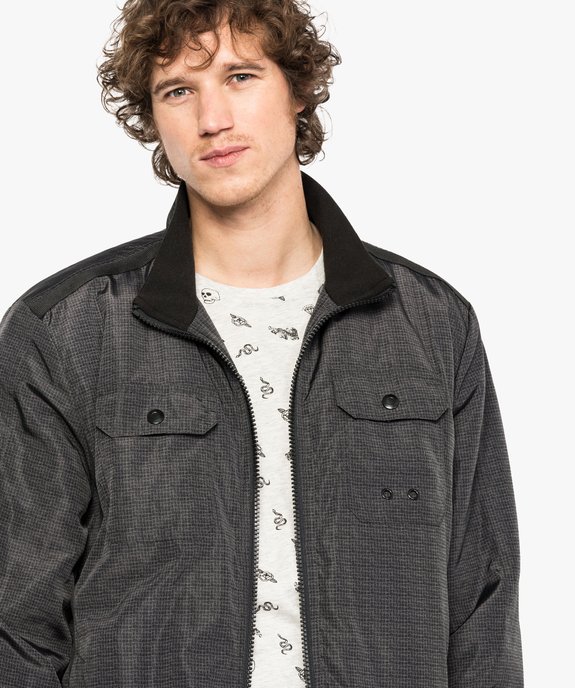 Blouson en toile avec petits motifs  vue2 - GEMO (HOMME) - GEMO