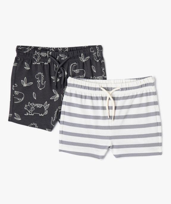 Short en jersey à taille élastiquée bébé garçon (lot de 2) vue1 - GEMO(BEBE DEBT) - GEMO
