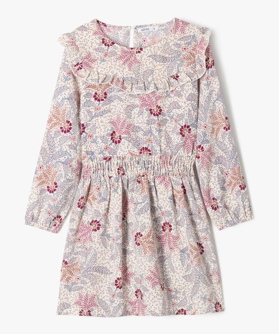 Robe à manches longues à motifs fleuris fille vue2 - GEMO (ENFANT) - GEMO