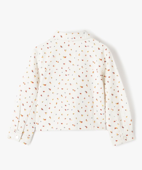 Veste fille en twill fleuri à fermeture pressionnée vue4 - GEMO (ENFANT) - GEMO