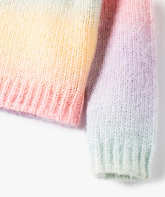 Pull fille à col rond en grosse maille vue2 - GEMO (ENFANT) - GEMO