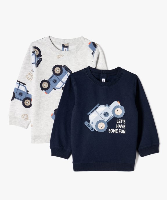 Sweat en molleton doux imprimé jungle bébé garçon (lot de 2) vue1 - GEMO(BEBE DEBT) - GEMO