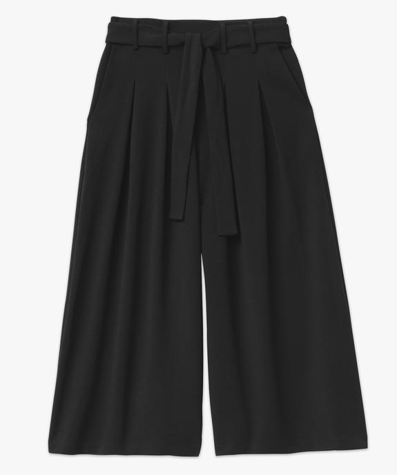 Pantalon large et court en maille avec ceinture femme vue4 - GEMO(FEMME PAP) - GEMO