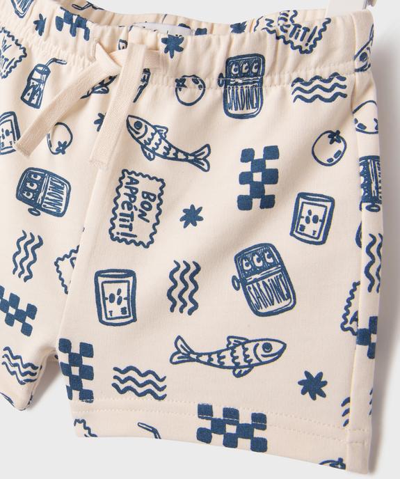 Short en coton imprimé bébé garçon vue2 - GEMO 4G BEBE - GEMO