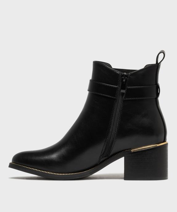 Boots à talon et bout amande fermeture zippée et détails brillants femme vue3 - VALENTINA BALDA - GEMO
