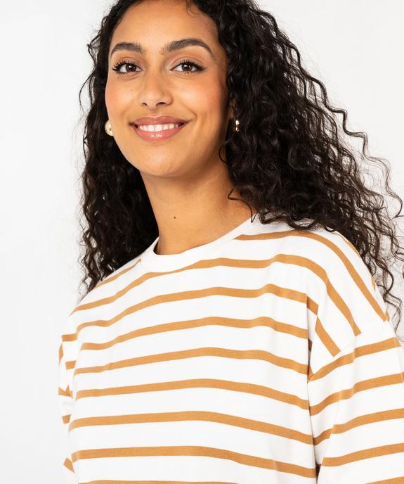 Sweat à rayures coupe large femme vue2 - GEMO(FEMME PAP) - GEMO