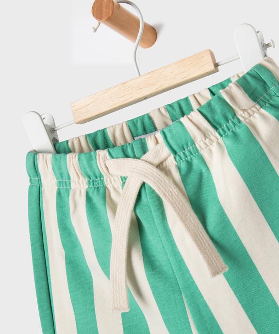 Short rayé en maille French Terry bébé garçon vue2 - GEMO(BEBE DEBT) - GEMO