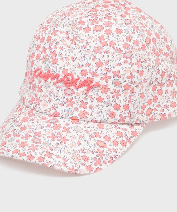 Casquette en coton à motifs fleuris fille vue2 - GEMO 4G FILLE - GEMO