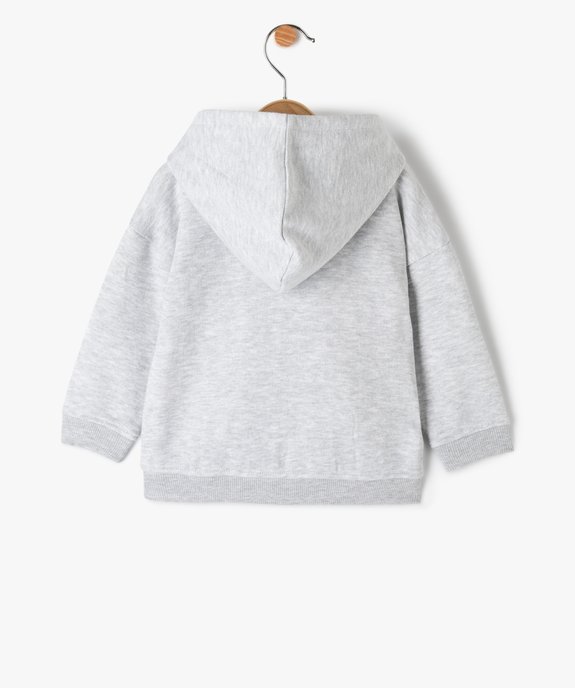 Sweat zippé molletonné à capuche bébé garçon vue3 - GEMO(BEBE DEBT) - GEMO
