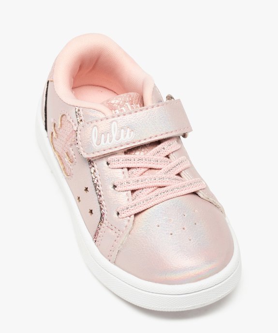Tennis bébé fille irisées à lacets élastiques - LuluCastagnette vue5 - LULU CASTAGNETT - GEMO