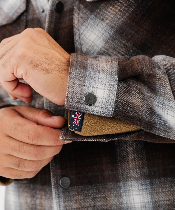 Sur-chemise à carreaux avec doublure matelassée homme - Roadsign vue6 - ROADSIGN D - GEMO