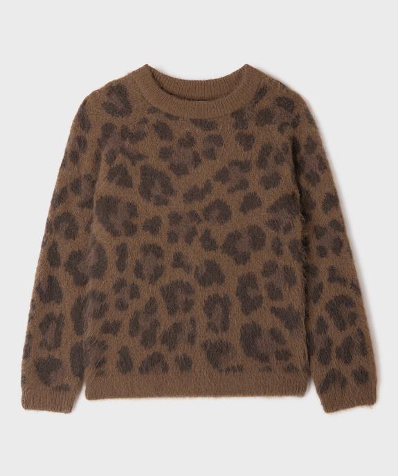 Pull duveteux imprimé léopard fille vue1 - GEMO (JUNIOR) - GEMO