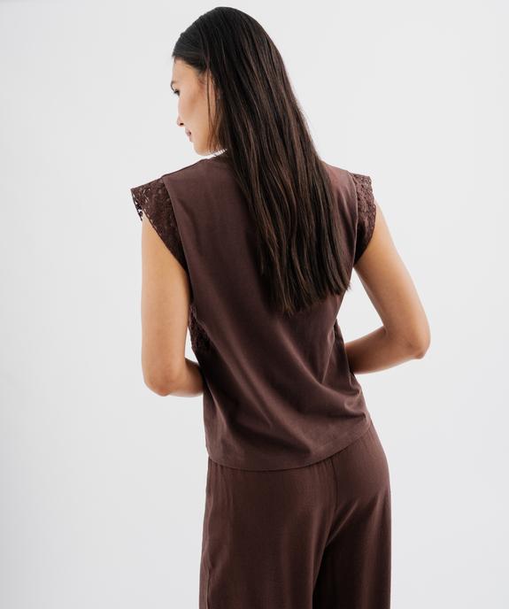 Tee-shirt sans manches avec emmanchures en dentelle femme vue4 - GEMO(FEMME PAP) - GEMO