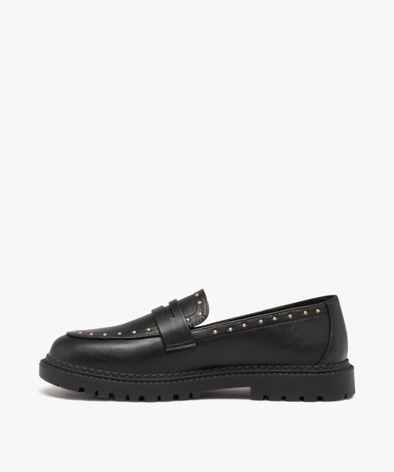 Mocassins fille unis à clous dorés avec semelle crantée vue3 - GEMO (ENFANT) - GEMO