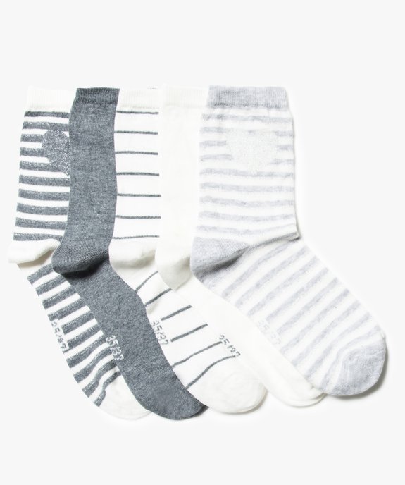 Lot de 5 paires de chaussettes rayées vue1 - GEMO(HOMWR FEM) - GEMO