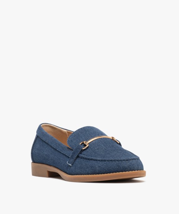 Mocassins en toile denim à bout effilée femme vue3 - FOLLOW ME - GEMO
