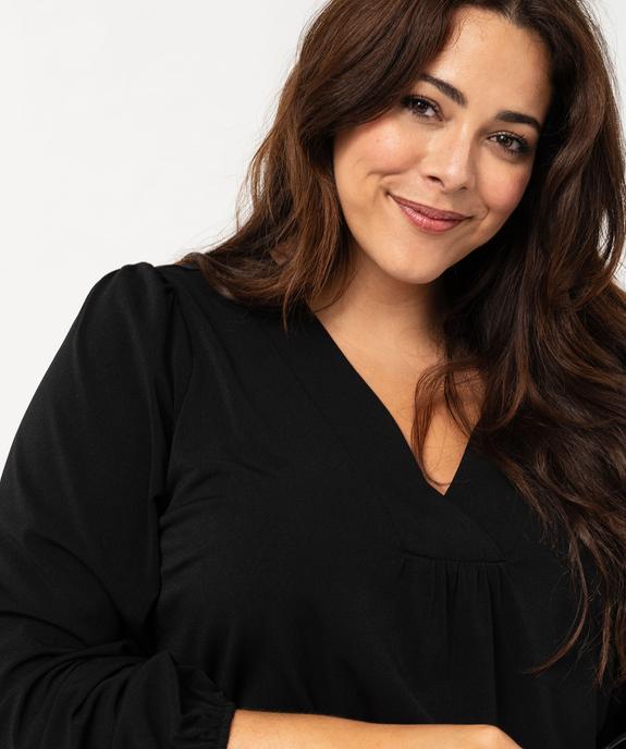 Blouse manches longues à col V femme grande  taille vue2 - GEMO (G TAILLE) - GEMO