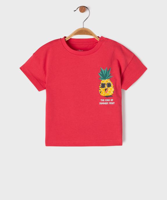 Tee-shirt manches courtes en jersey de coton imprimé devant et dos bébé garçon vue1 - GEMO 4G BEBE - GEMO