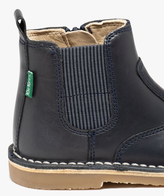 Boots bébé fille unies en cuir style Chelsea - Kickers vue6 - KICKERS - GEMO