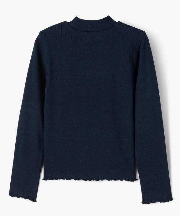 Tee-shirt à manches longues en maille côtelée fille vue3 - GEMO 4G FILLE - GEMO