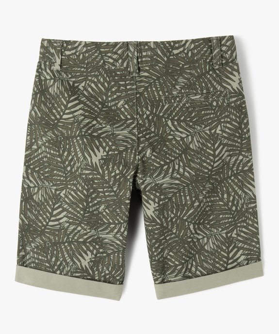 Bermuda coupe chino regular en coton imprimé garçon vue3 - GEMO (JUNIOR) - GEMO