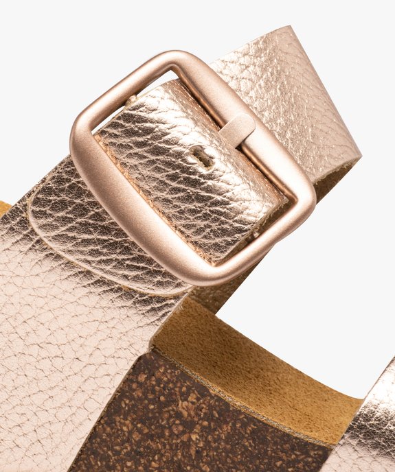 Mules femme compensées à larges brides en cuir vue6 - GEMO 4G FEMME - GEMO