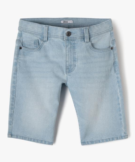 Bermuda en denim coupe slim garçon vue1 - GEMO (JUNIOR) - GEMO