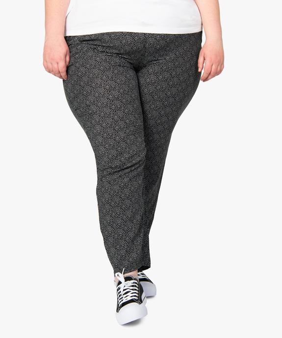 Pantalon femme grande taille large et fluide imprimé à taille élastiquée vue1 - GEMO (G TAILLE) - GEMO