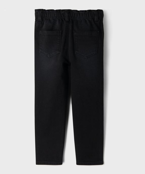 Jean large avec taille froncée élastique ajustable fille vue3 - GEMO (ENFANT) - GEMO