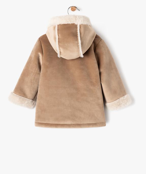 Manteau à capuche en velours doublure chaude bébé fille vue4 - GEMO(BEBE DEBT) - GEMO