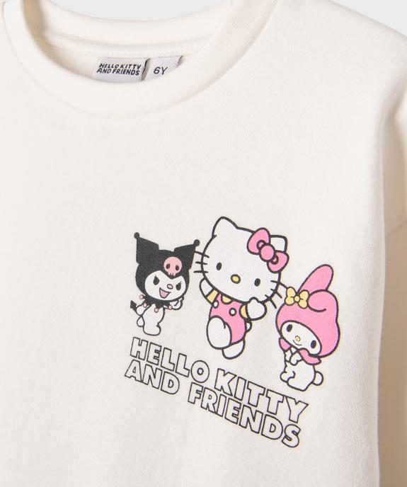 Sweat à motif poitrine et dos fille - Hello Kitty vue2 - HELLO KITTY - GEMO