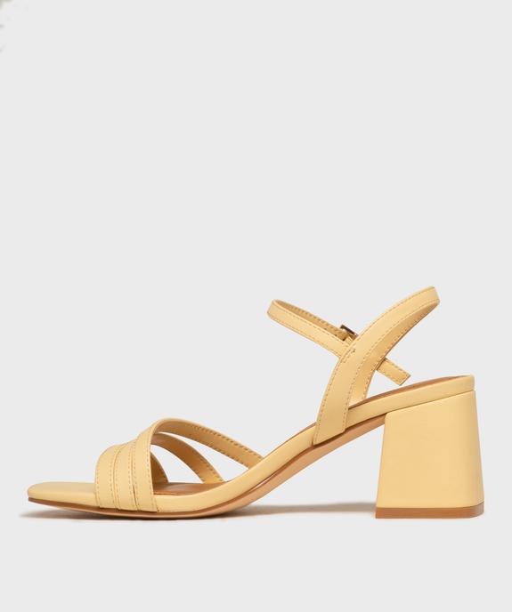 Sandales à talon trapèze et multibrides femme - Follow Me vue3 - FOLLOW ME - GEMO