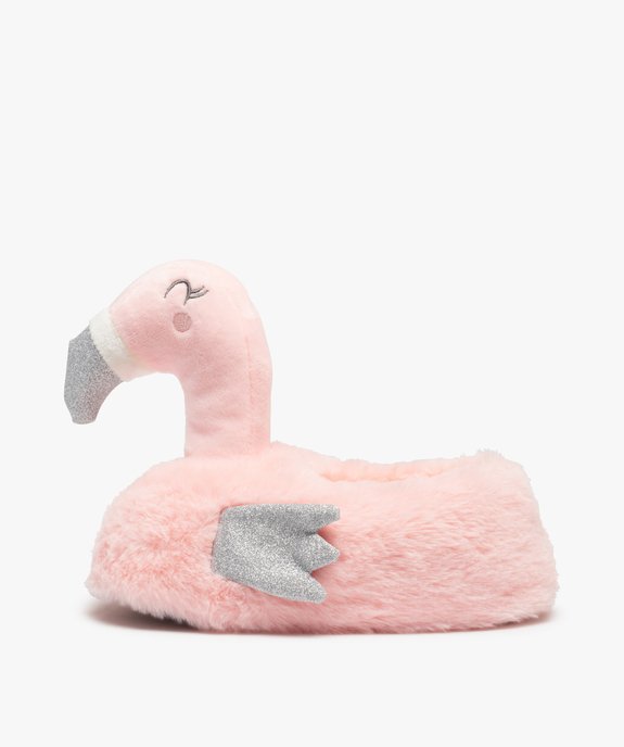 Chaussons fille 3D flamant rose avec ailes pailletées vue3 - GEMO (ENFANT) - GEMO