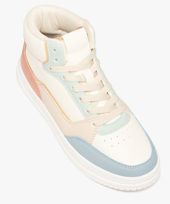 Baskets femme mid-cut à empiècements pastel vue6 - GEMO (SPORTSWR) - GEMO