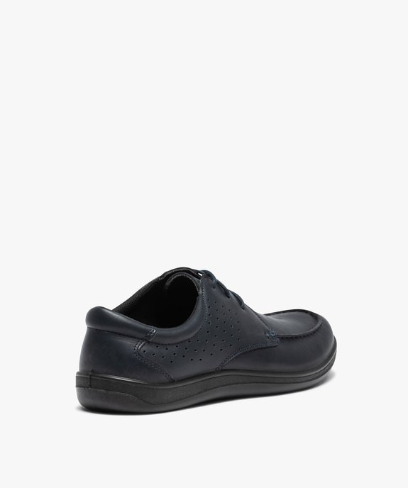 Chaussures bateau homme confort dessus cuir uni vue4 - GEMO (CONFORT) - GEMO