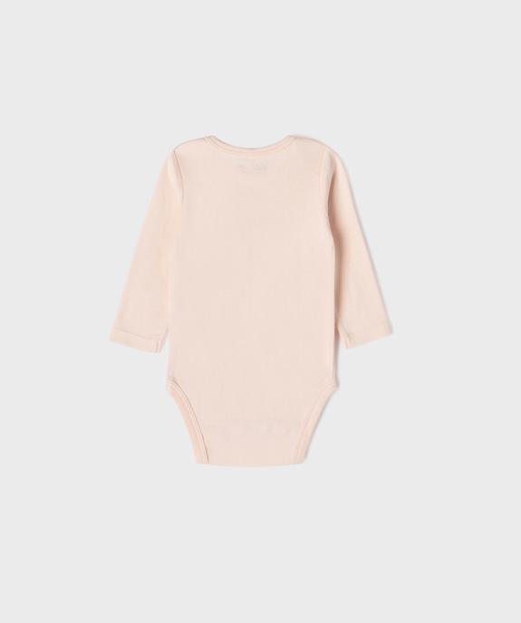 Bodies manches longues avec messages bébé fille (lot de 3) vue6 - GEMO 4G BEBE - GEMO