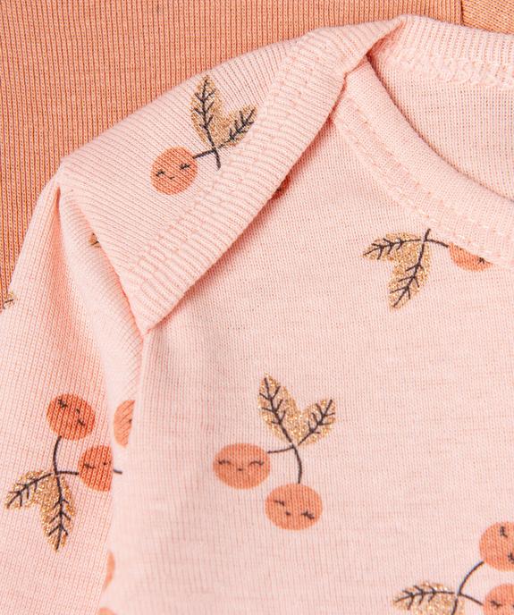 Body à manches longues à motifs cerises bébé fille (lot de 3) vue4 - GEMO 4G BEBE - GEMO