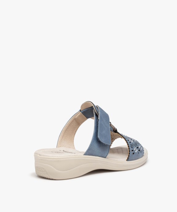Mules confort femme ajustables à brides ajourées vue4 - GEMO 4G FEMME - GEMO
